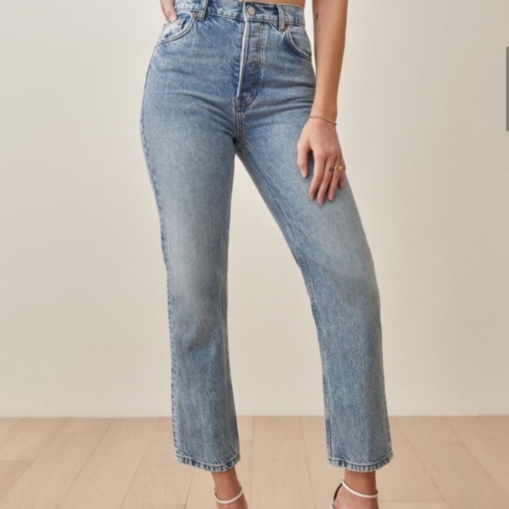 NWT Reformation Cynthia High Rise Straight Jeans - Button Fly